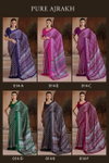 Pure Ajrakh 014 By Rajtex A To F Modal Satin Ajrakh Printed Fancy Saree Suppliers In India